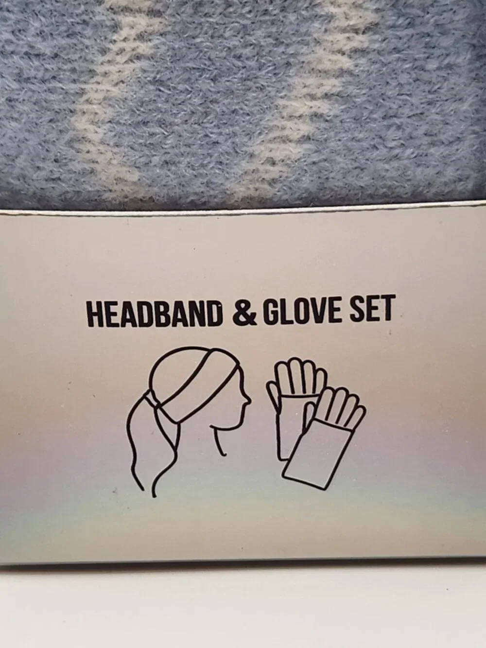 Madden Girl headband & glove set light blue white hearts NWT $28